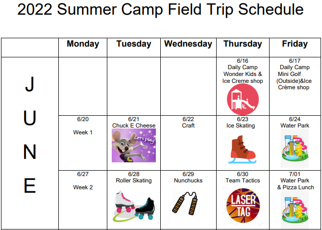 Summer Camp Schedule – Yi Champions Taekwondo Academy